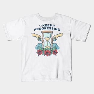 Keep Progressing design in color Kids T-Shirt